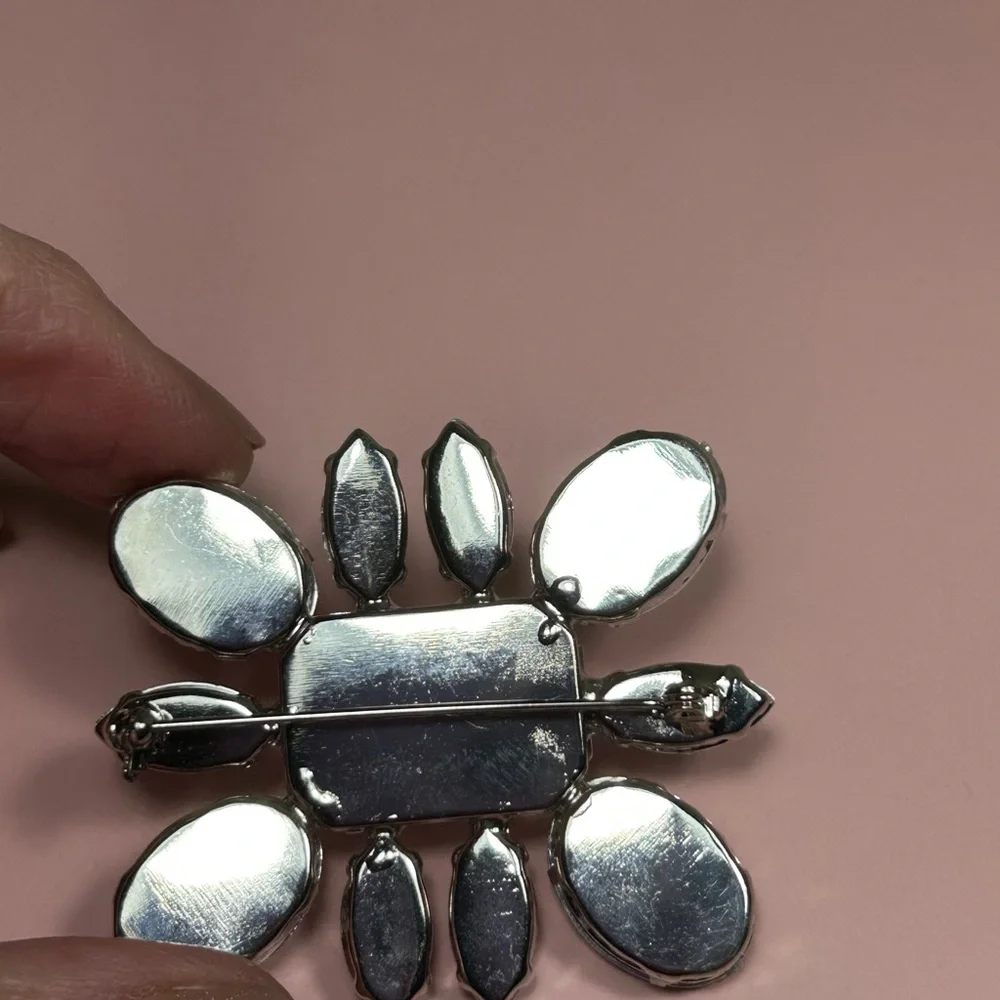 Sparkling Silver Rhinestone Brooch